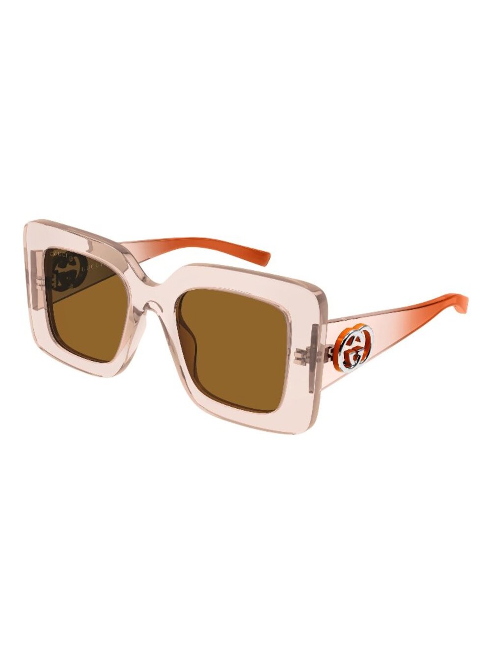 New Gucci Women's Sunglasses Pink Brown Lens Injected Frame GG2025S 004 49